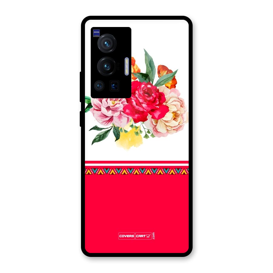Flower Fusion Glass Back Case for Vivo X70 Pro