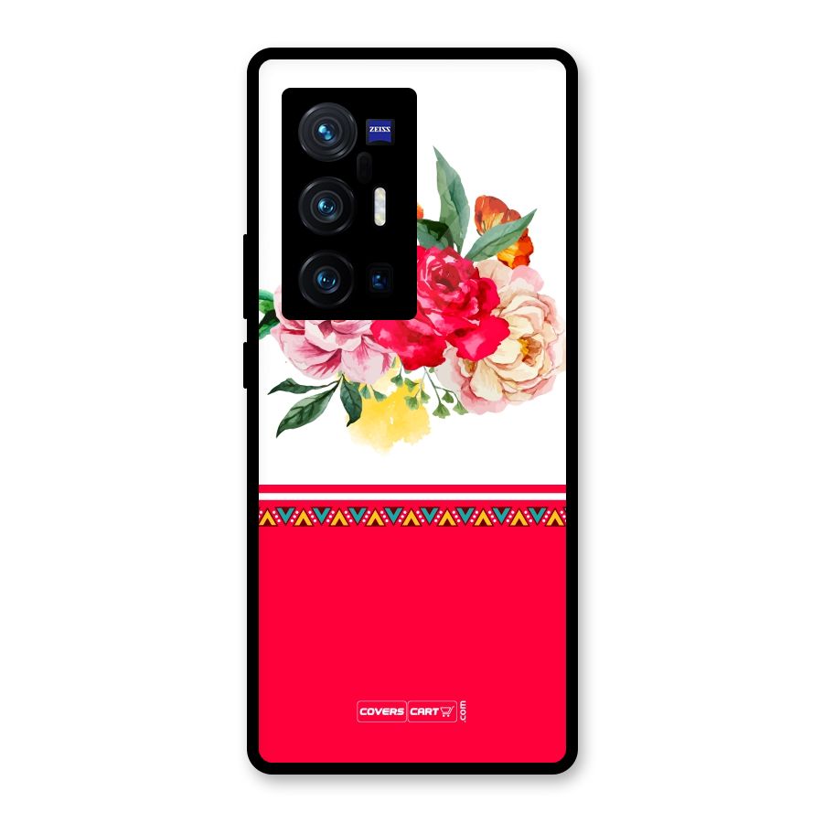 Flower Fusion Glass Back Case for Vivo X70 Pro Plus