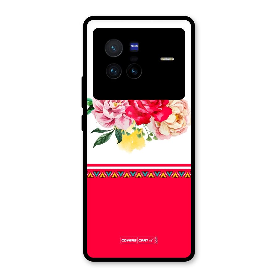 Flower Fusion Glass Back Case for Vivo X80