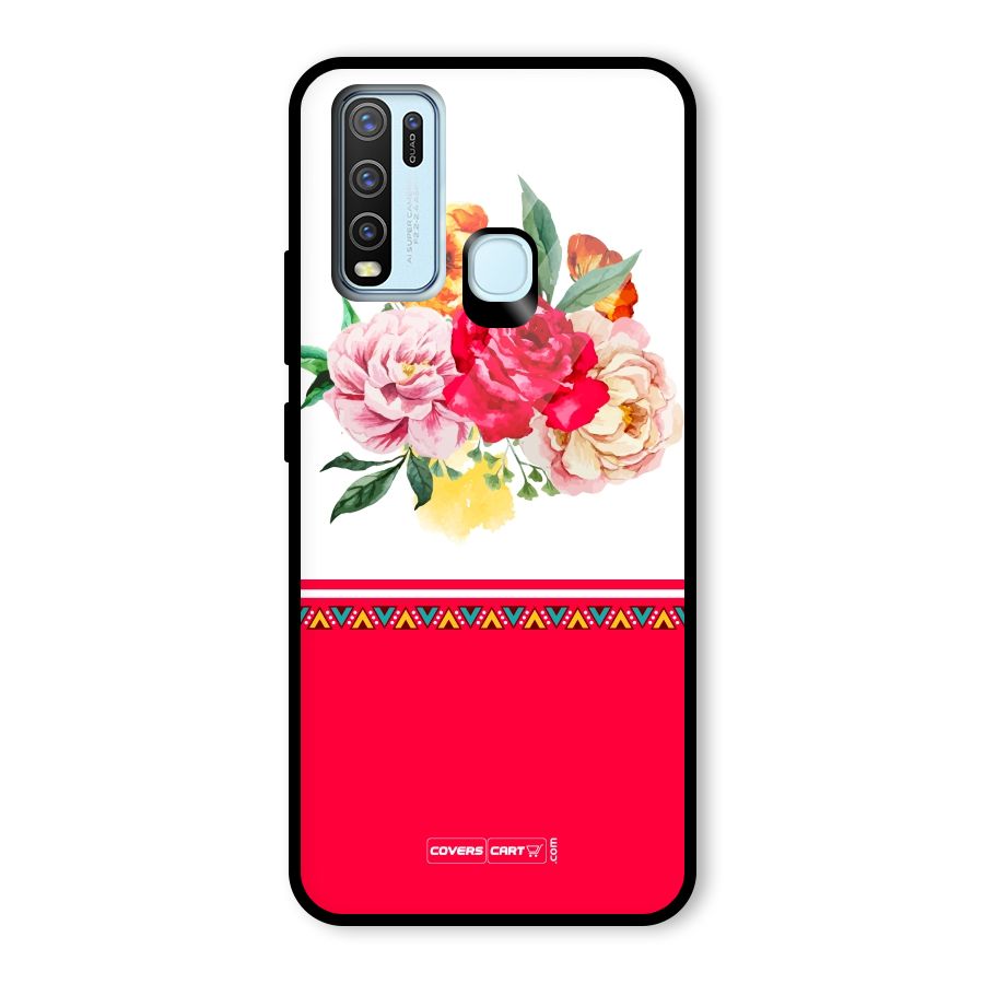 Flower Fusion Glass Back Case for Vivo Y30