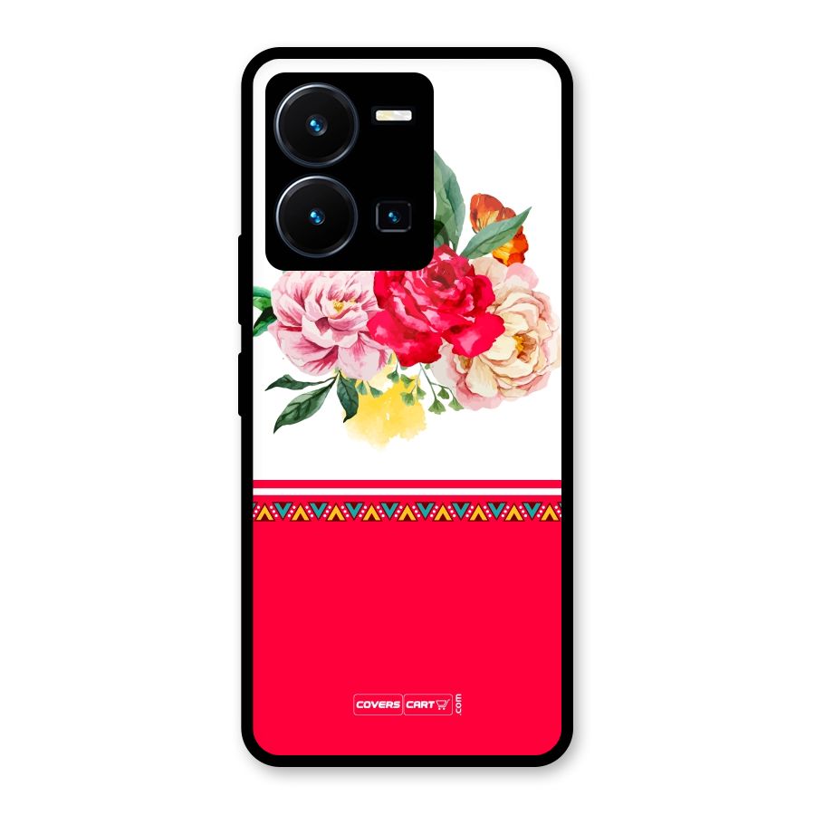 Flower Fusion Glass Back Case for Vivo Y35