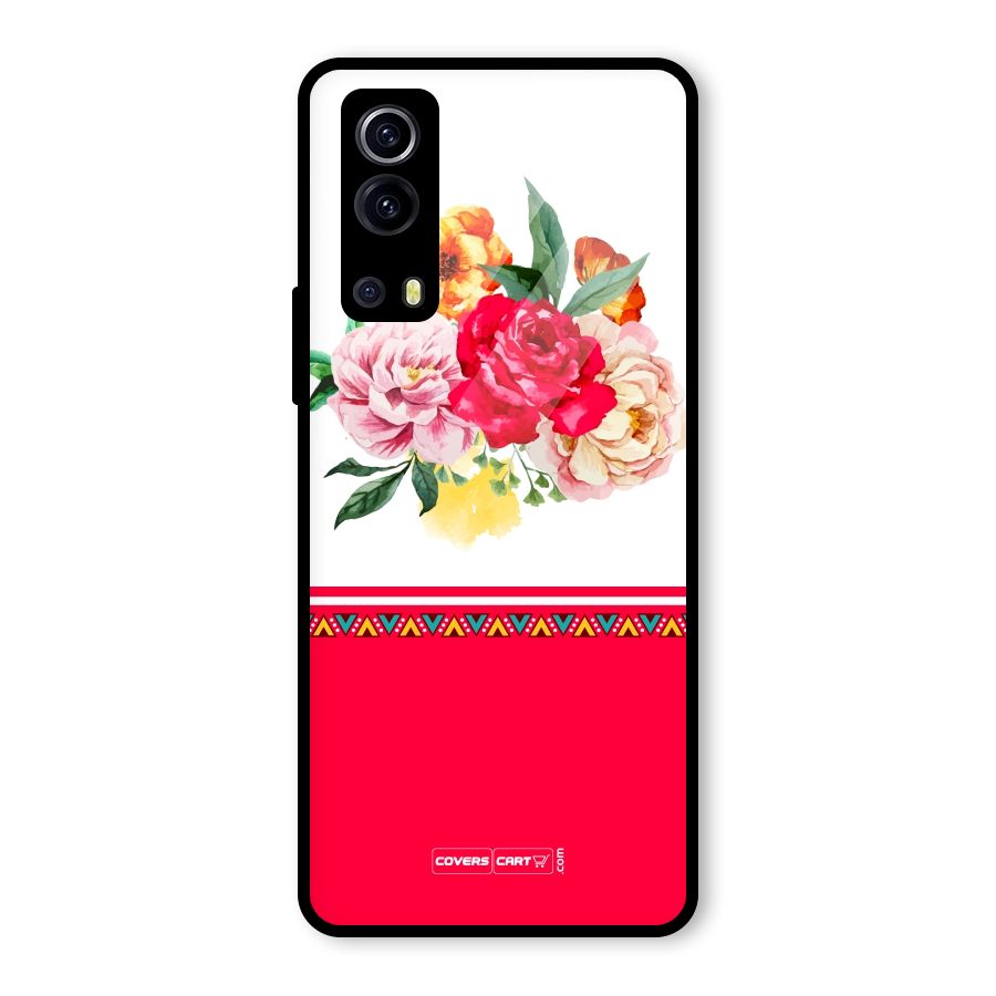 Flower Fusion Glass Back Case for Vivo iQOO Z3