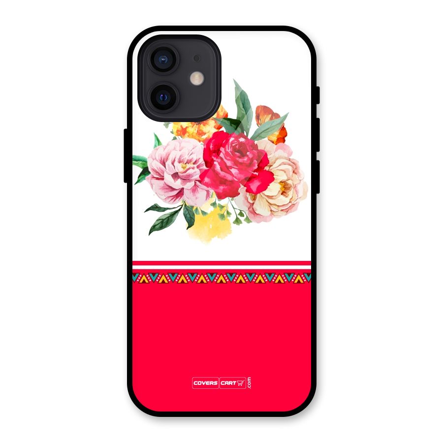 Flower Fusion Glass Back Case for iPhone 12