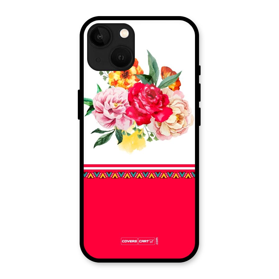 Flower Fusion Glass Back Case for iPhone 13