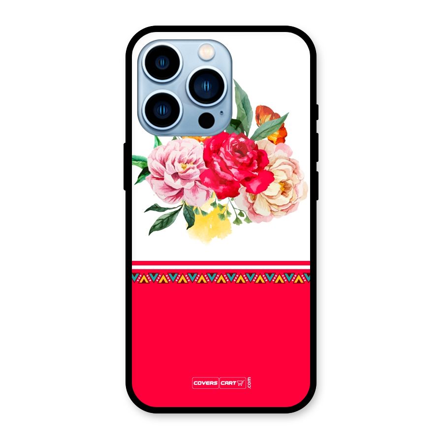 Flower Fusion Glass Back Case for iPhone 13 Pro