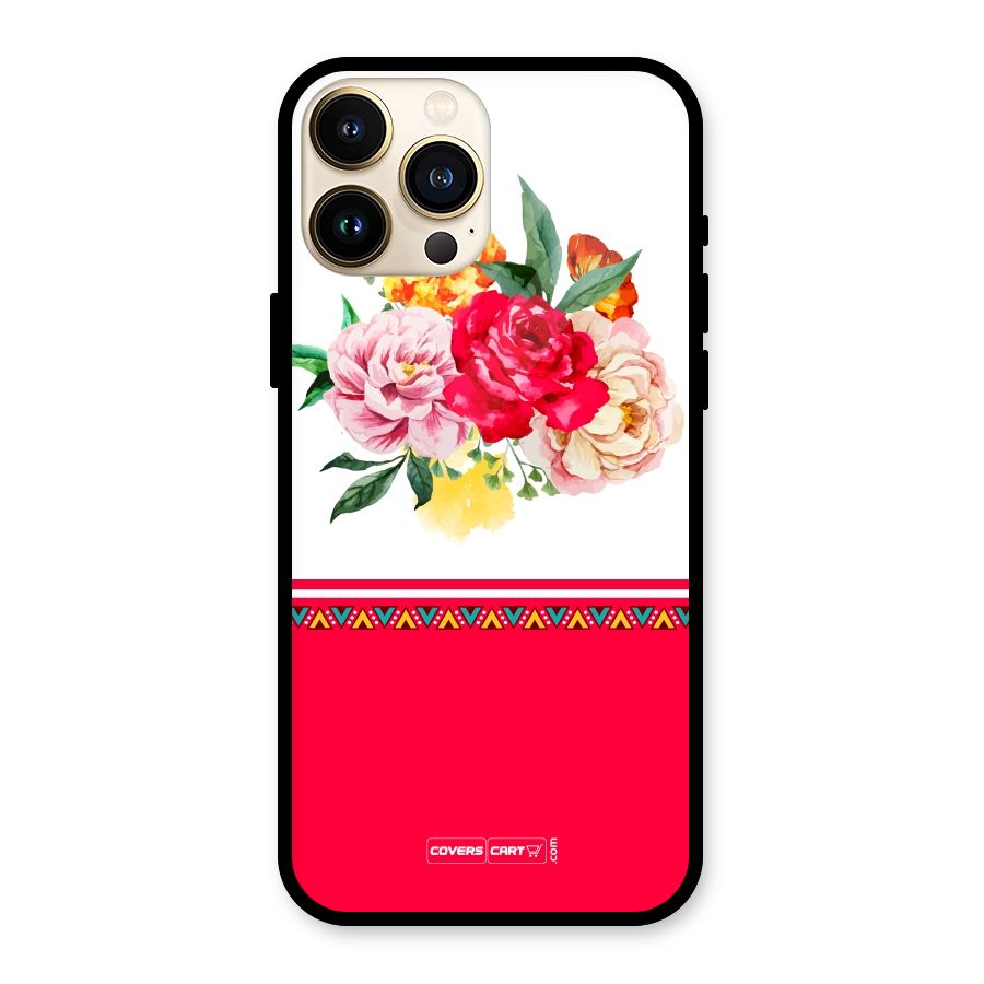 Flower Fusion Glass Back Case for iPhone 13 Pro Max
