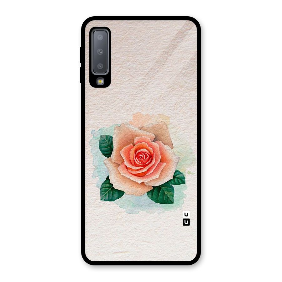 Flower Water Art Glass Back Case for Galaxy A7 (2018)