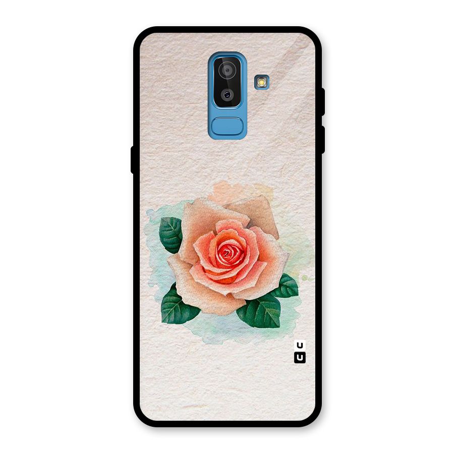 Flower Water Art Glass Back Case for Galaxy J8