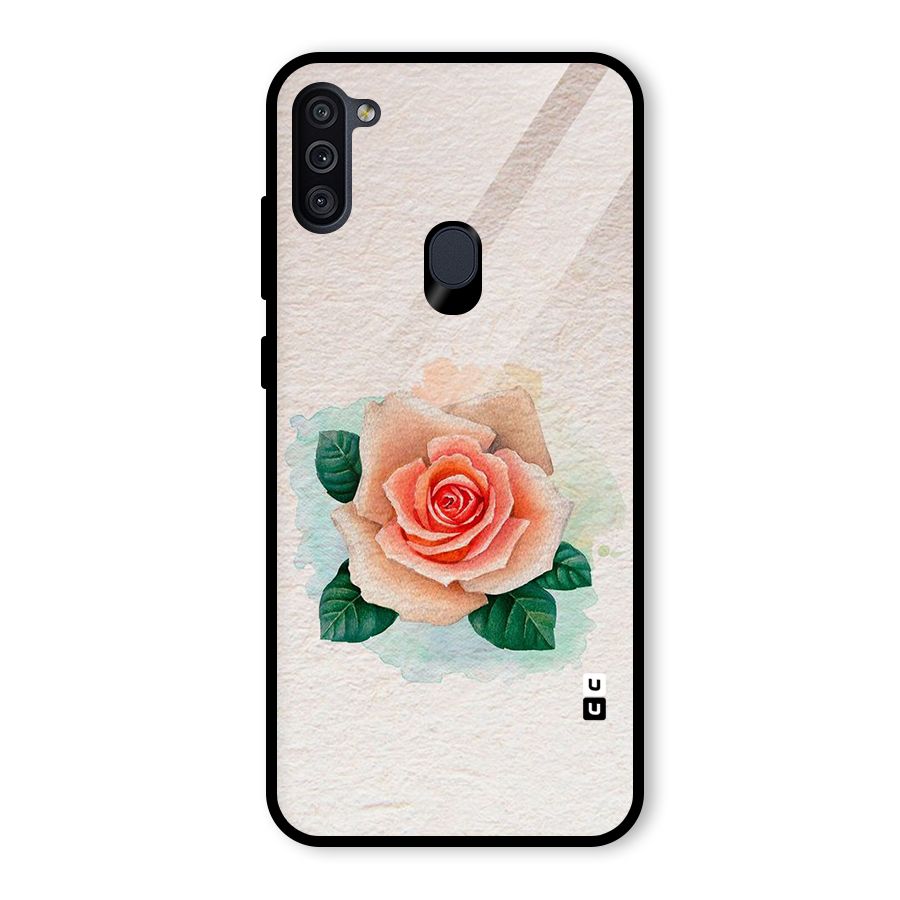 Flower Water Art Glass Back Case for Galaxy M11