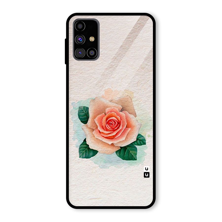 Flower Water Art Glass Back Case for Galaxy M31s