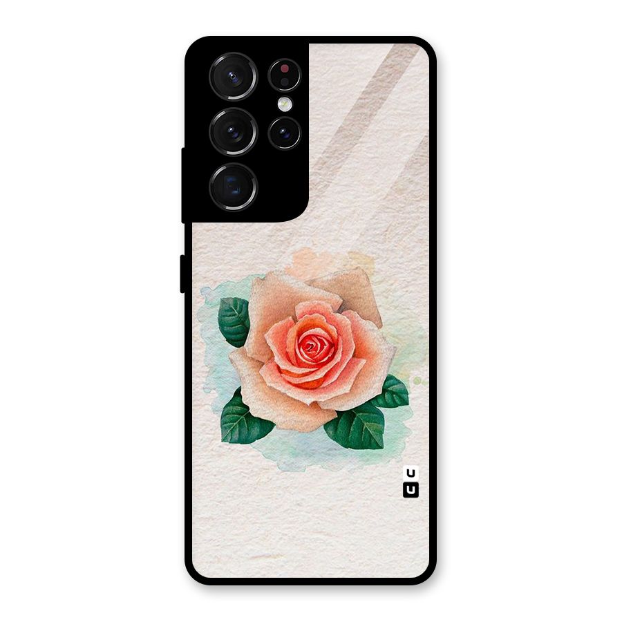 Flower Water Art Glass Back Case for Galaxy S21 Ultra 5G