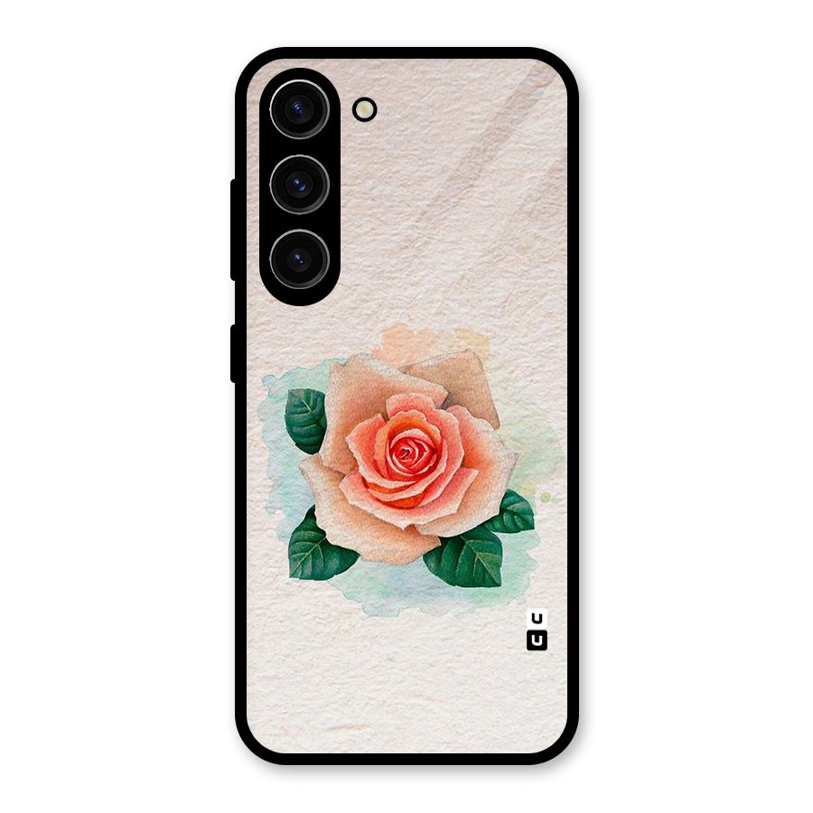 Flower Water Art Glass Back Case for Galaxy S23