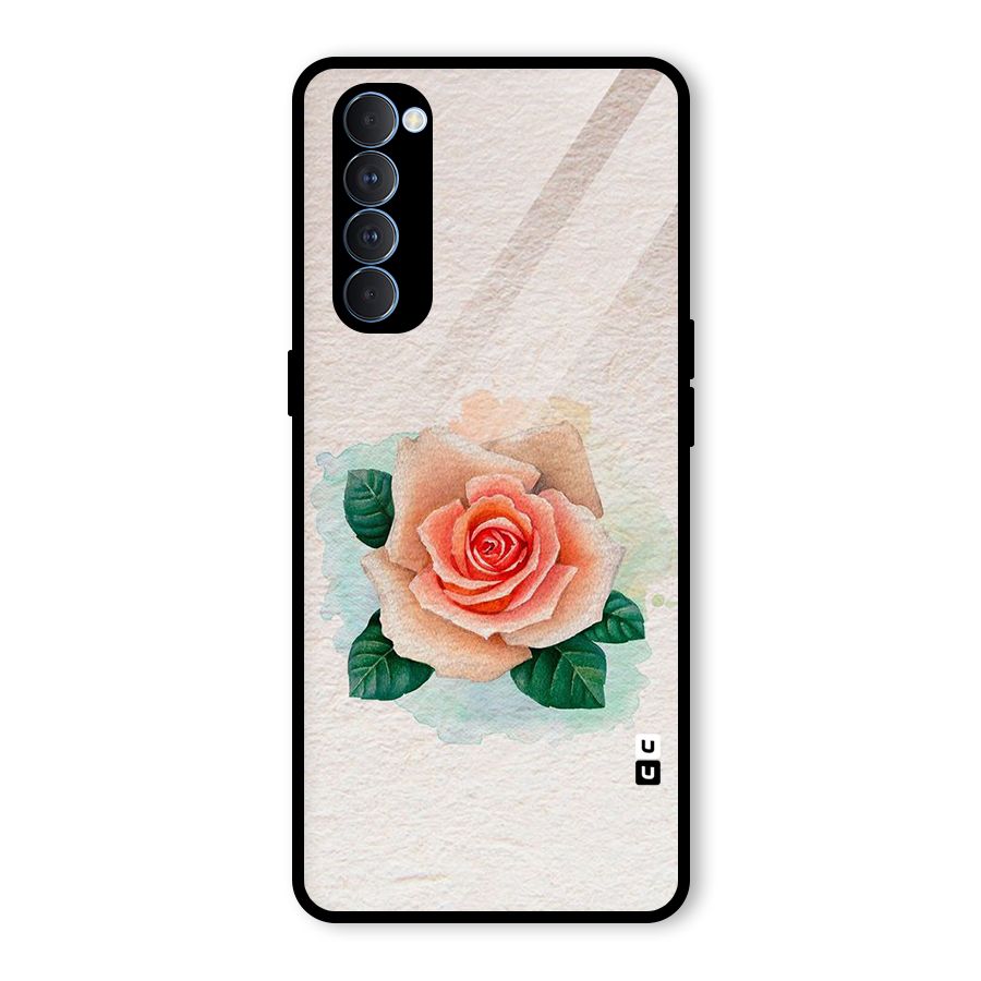 Flower Water Art Glass Back Case for Oppo Reno4 Pro