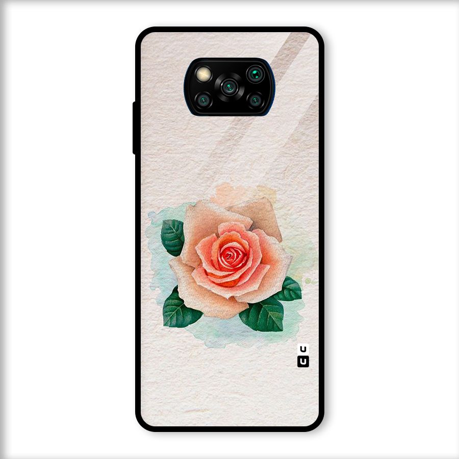 Flower Water Art Glass Back Case for Poco X3