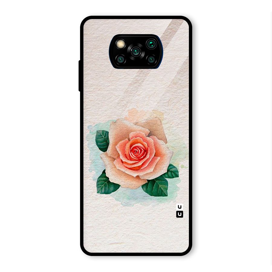 Flower Water Art Glass Back Case for Poco X3 Pro