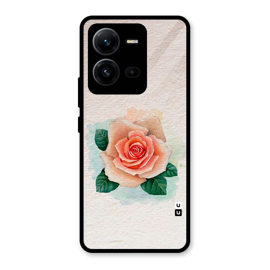 Flower Water Art Glass Back Case for Vivo V25