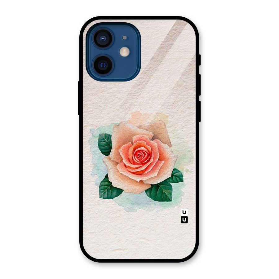 Flower Water Art Glass Back Case for iPhone 12 Mini