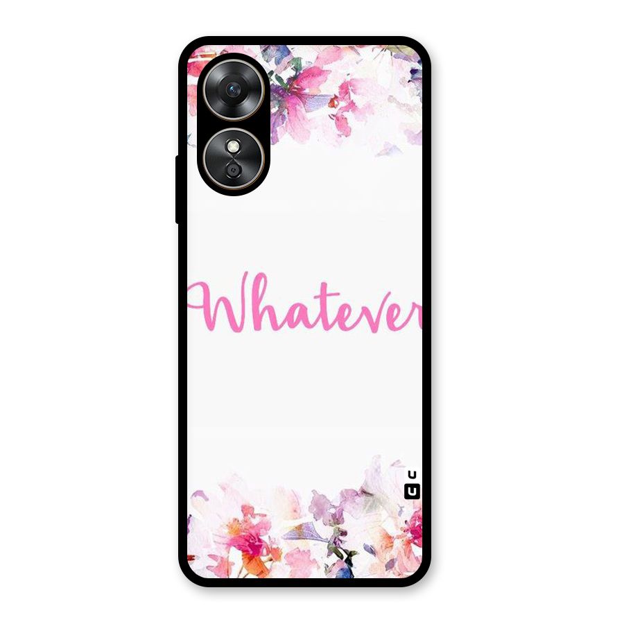 Flower Whatever Glass Back Case for Oppo A17