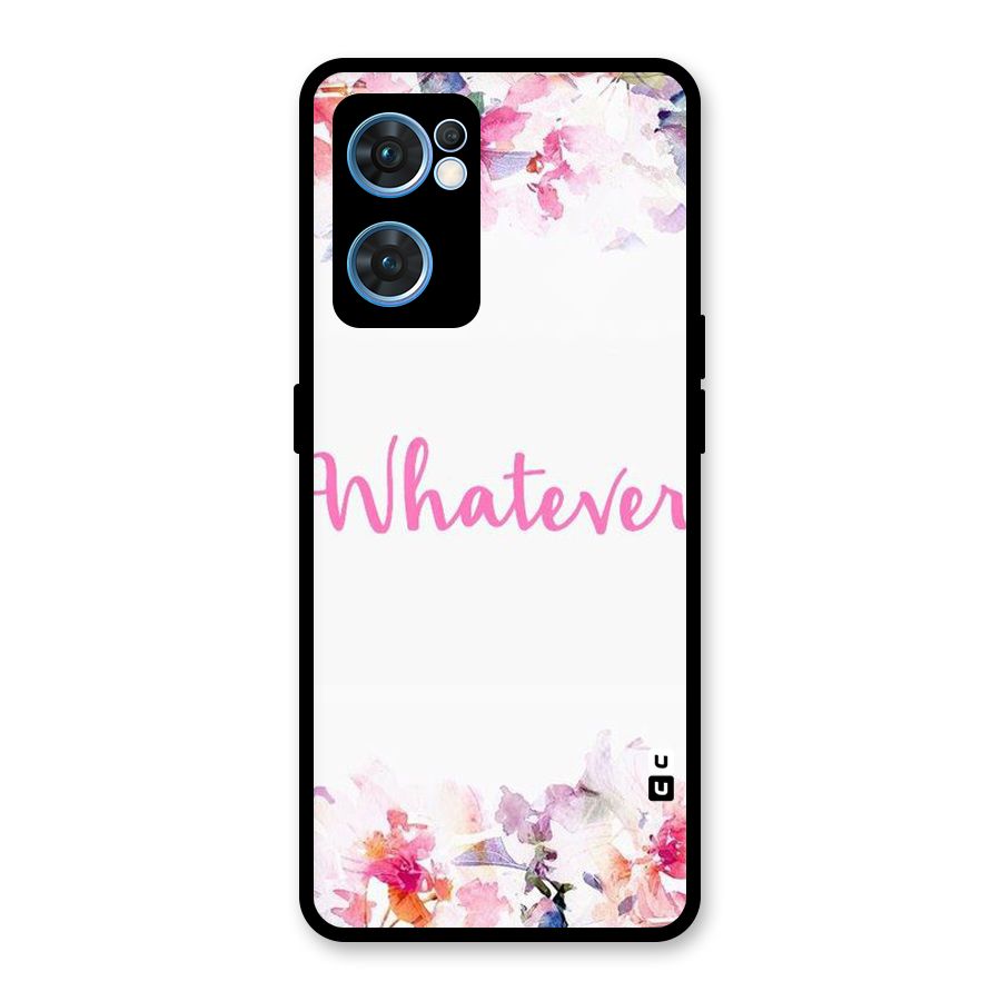 Flower Whatever Glass Back Case for Oppo Reno7 5G