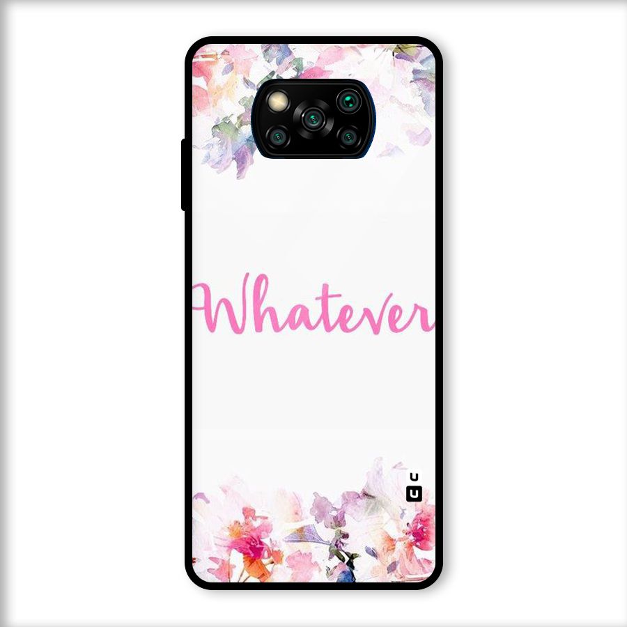 Flower Whatever Glass Back Case for Poco X3