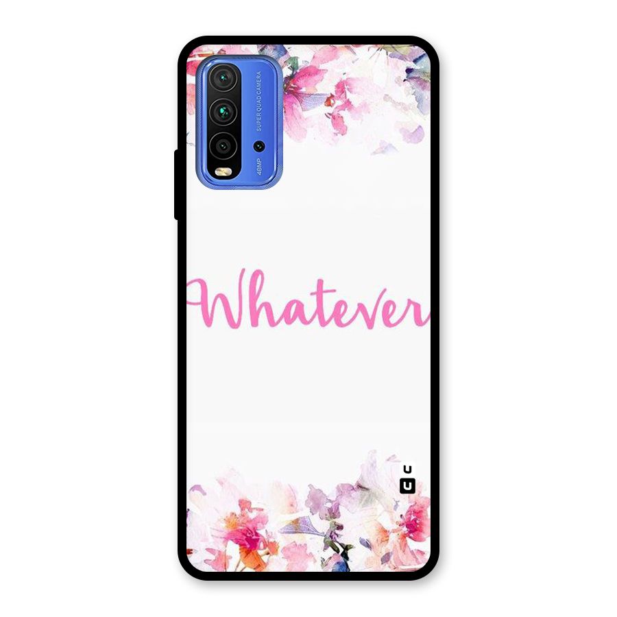 Flower Whatever Glass Back Case for Redmi 9 Power