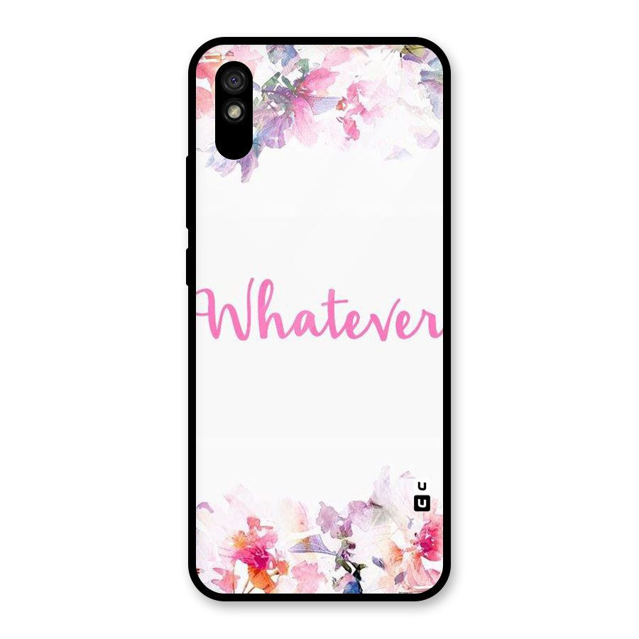 Flower Whatever Glass Back Case for Redmi 9i
