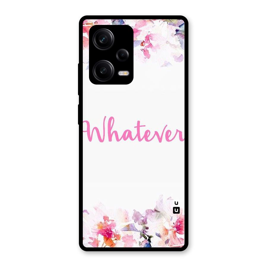 Flower Whatever Glass Back Case for Redmi Note 12 Pro