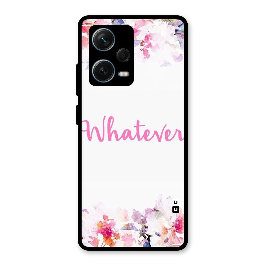 Flower Whatever Glass Back Case for Redmi Note 12 Pro Plus 5G