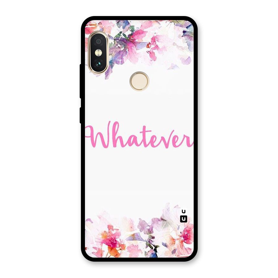 Flower Whatever Glass Back Case for Redmi Note 5 Pro