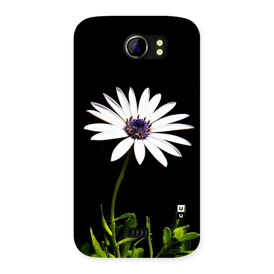 Flower White Spring Back Case for Micromax Canvas 2 A110