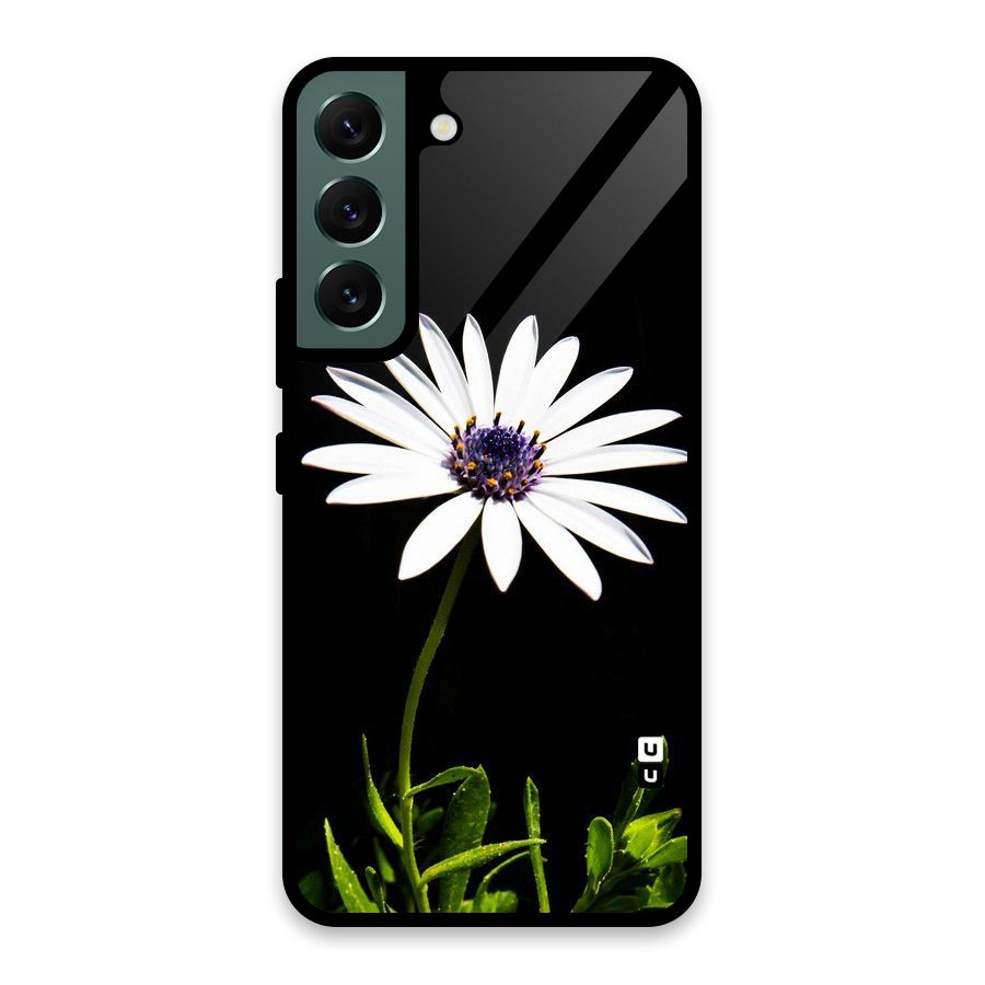 Flower White Spring Glass Back Case for Galaxy S22 5G
