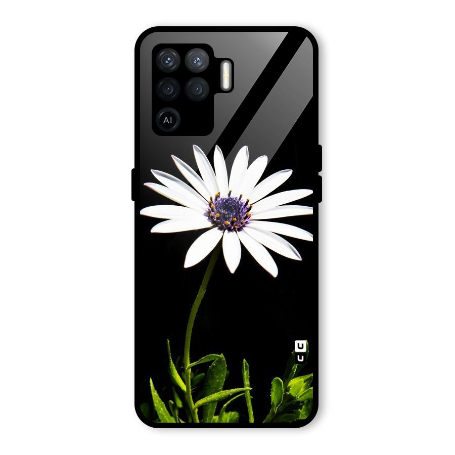 Flower White Spring Glass Back Case for Oppo F19 Pro