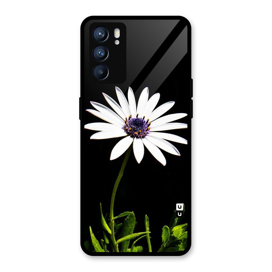 Flower White Spring Glass Back Case for Oppo Reno6 5G