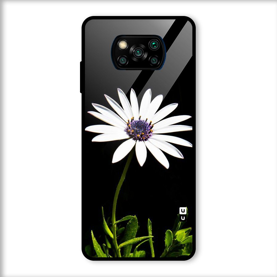 Flower White Spring Glass Back Case for Poco X3