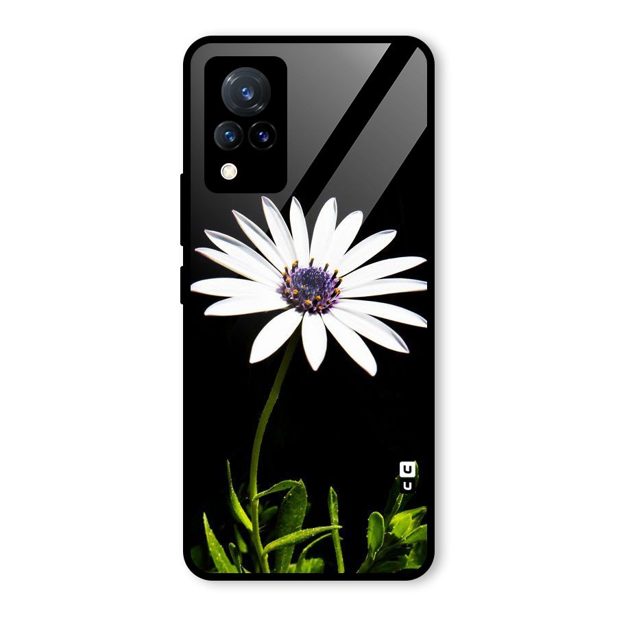 Flower White Spring Glass Back Case for Vivo V21 5G