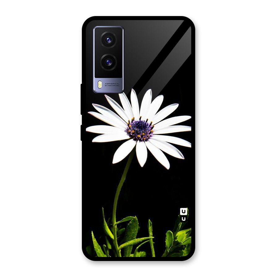 Flower White Spring Glass Back Case for Vivo V21e 5G
