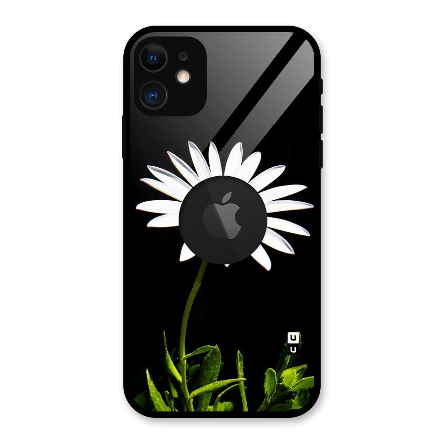 Flower White Spring Glass Back Case for iPhone 11 Logo Cut