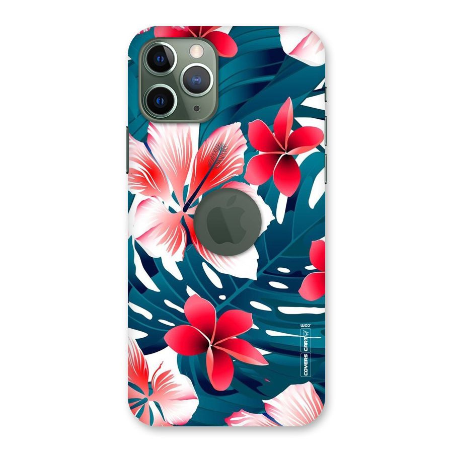 Flower design Back Case for iPhone 11 Pro Logo  Cut