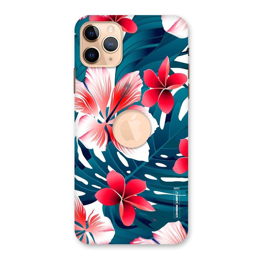 Flower design Back Case for iPhone 11 Pro Max Logo Cut