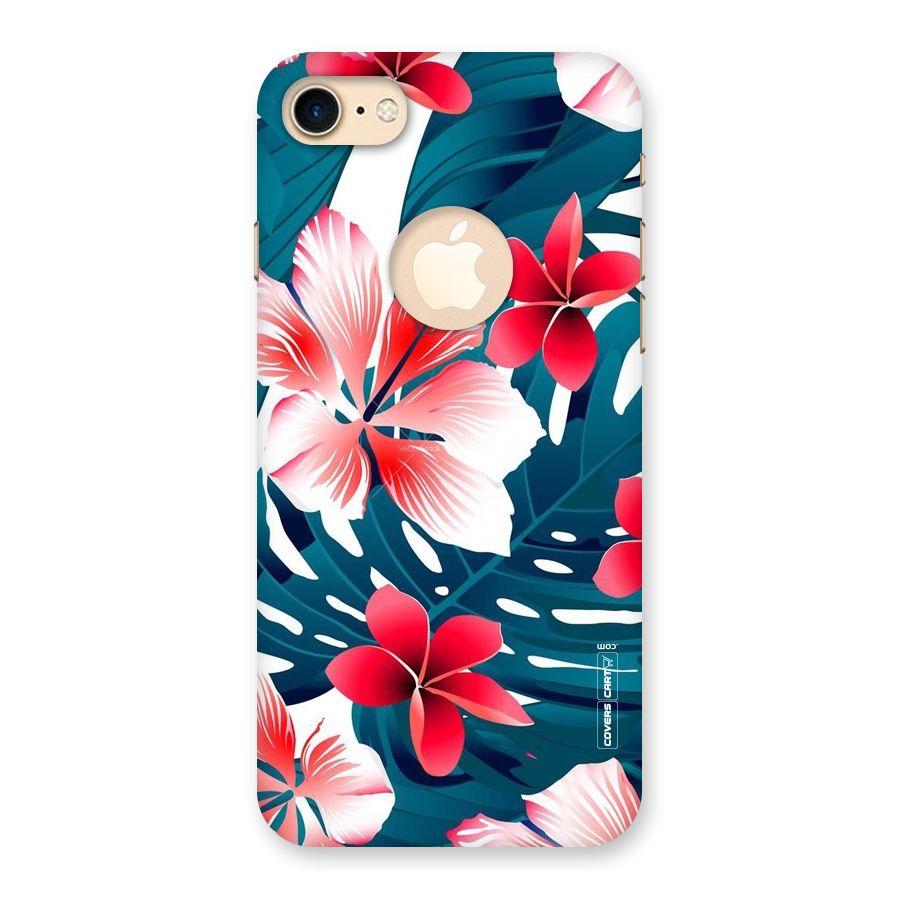 Flower design Back Case for iPhone 7 Logo Cut