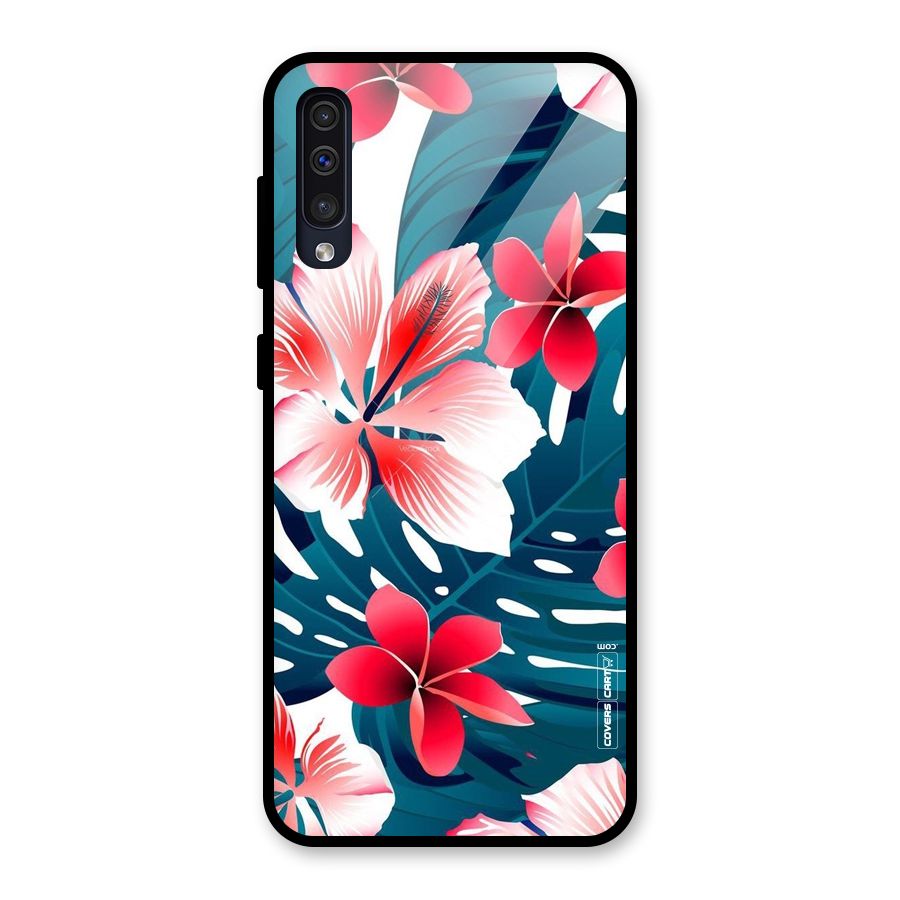 Flower design Glass Back Case for Galaxy A30s