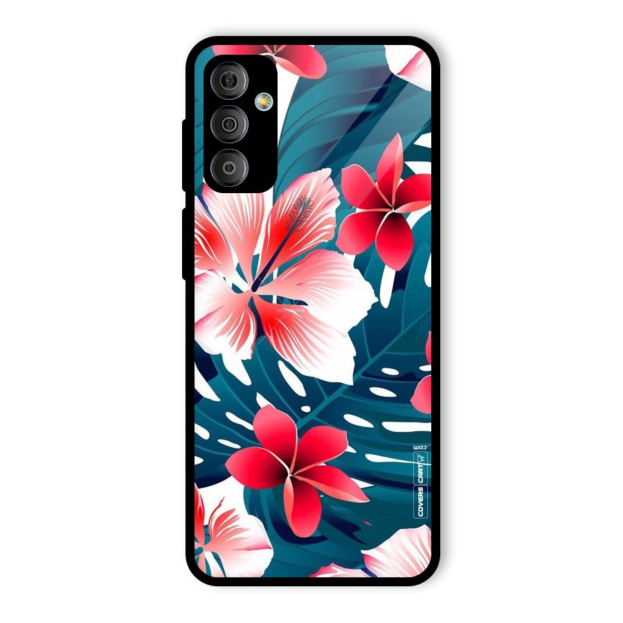 Flower design Glass Back Case for Galaxy F23