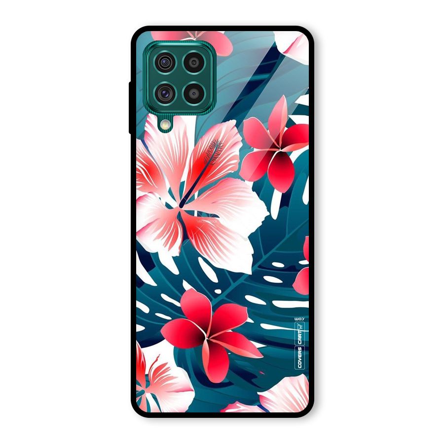 Flower design Glass Back Case for Galaxy F62