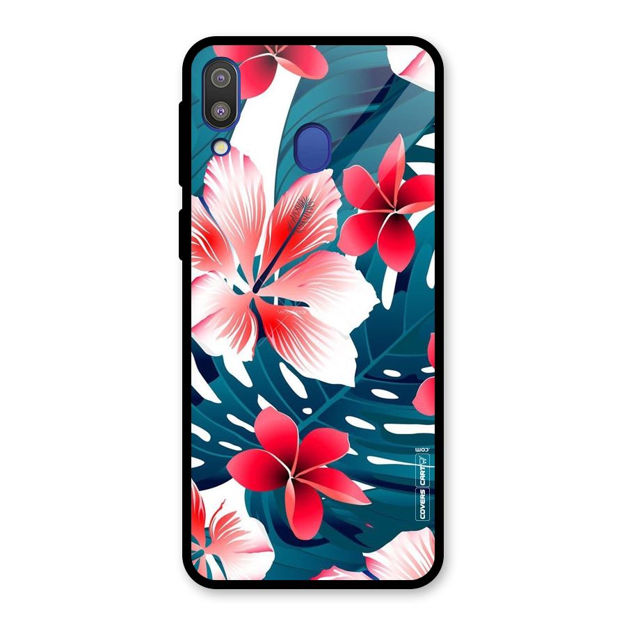 Flower design Glass Back Case for Galaxy M20