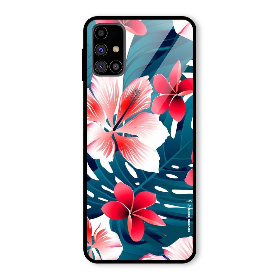 Flower design Glass Back Case for Galaxy M31s