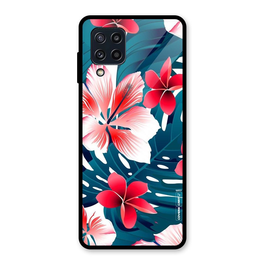 Flower design Glass Back Case for Galaxy M32