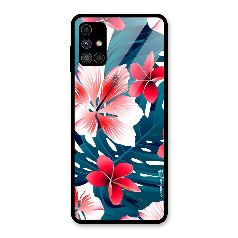 Flower design Glass Back Case for Galaxy M51