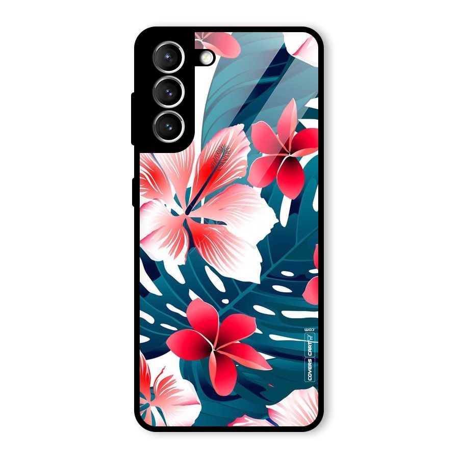 Flower design Glass Back Case for Galaxy S21 5G