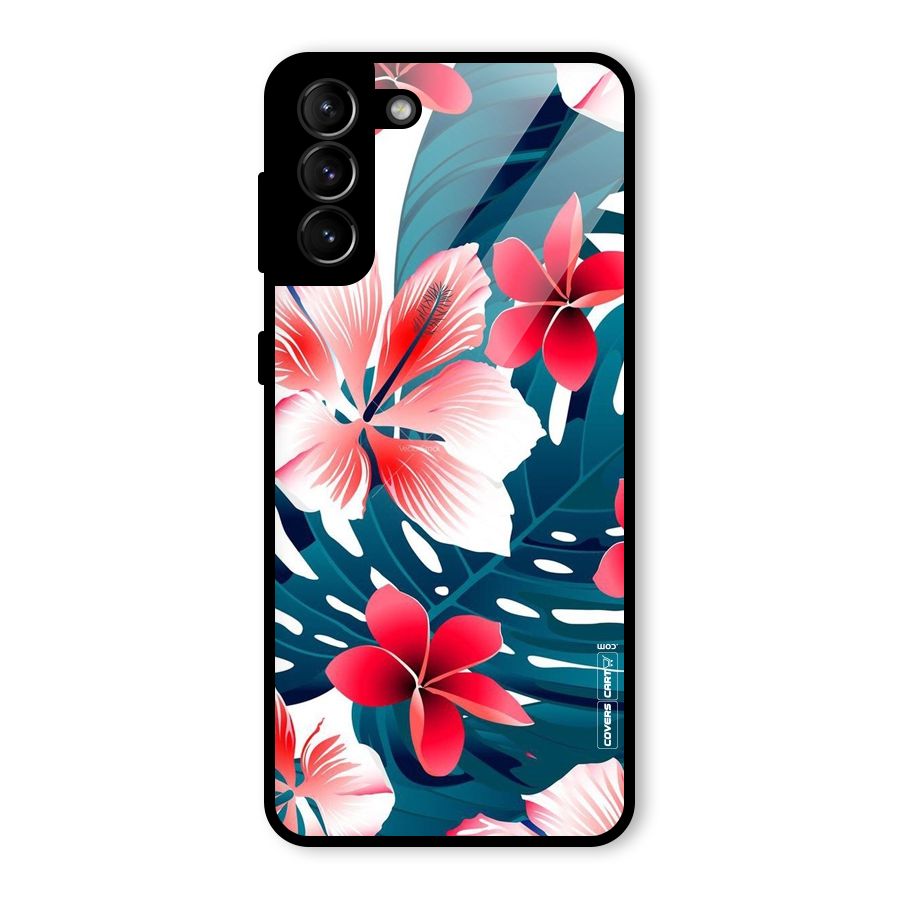 Flower design Glass Back Case for Galaxy S21 Plus