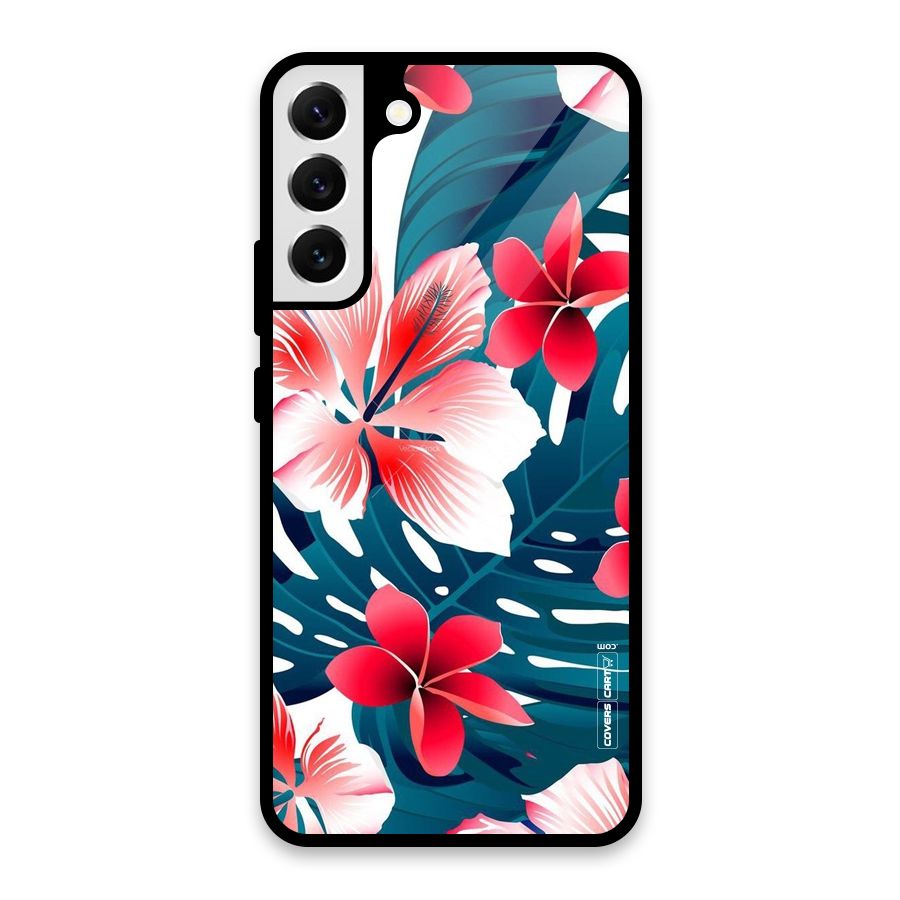 Flower design Glass Back Case for Galaxy S22 Plus 5G